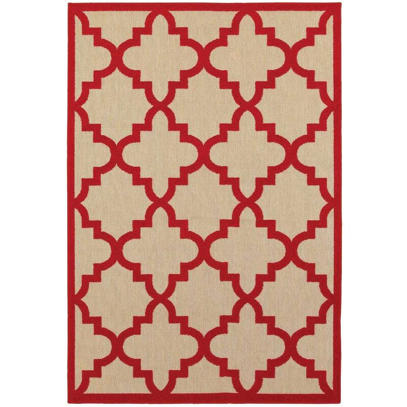 Style Haven Cara Mixed Pile Quatrafoil Lattice Indoor/ Outdoor Area Rug