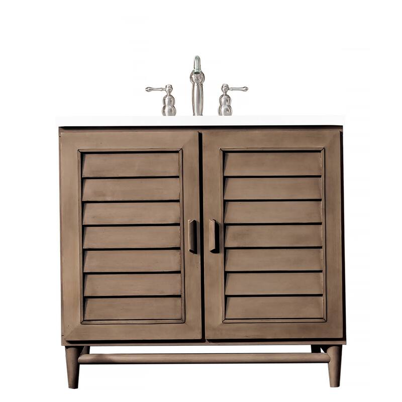 James Martin Vanities 620-V36-3WZ Portland 36" Free Standing Single - Whitewashed Walnut