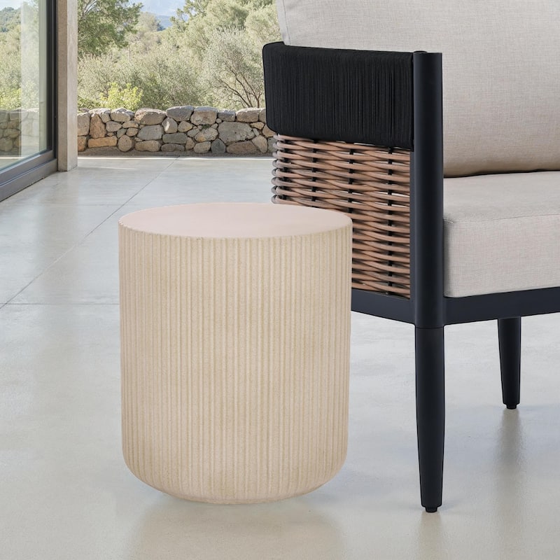 SAFAVIEH Outdoor Living Napa Side Table - 16"W x 16"D x 19"H - Beige