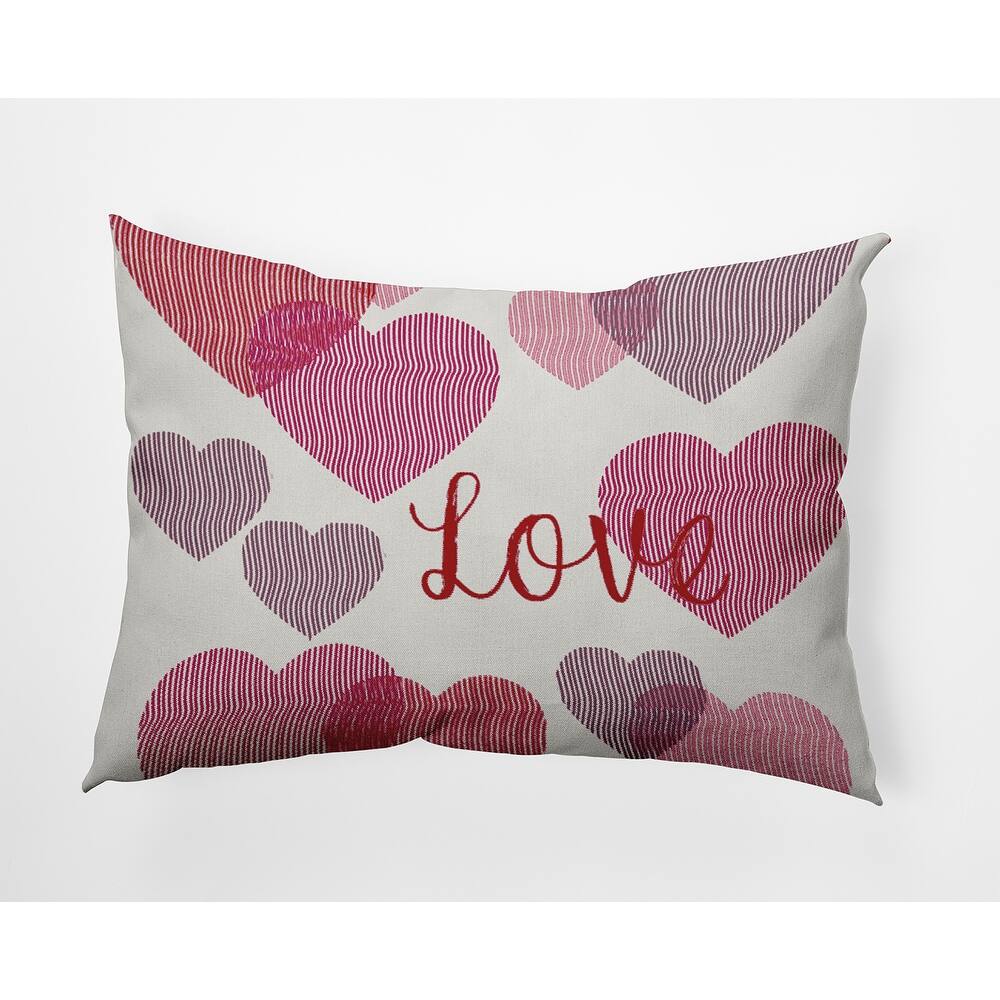 Colliding Hearts Valentines Day Decorative Throw Pillow