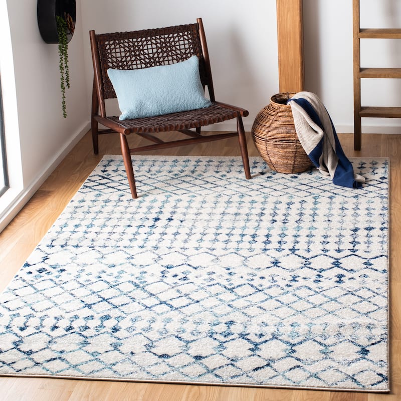 SAFAVIEH Tulum Avis Moroccan Boho Rug - 5'3" x 7'6" - Ivory/Turquoise