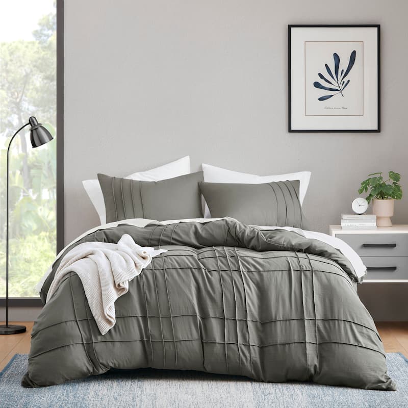Chelsea Square Evans Pinch Pleated Soft Washed Boho Duvet Cover Set