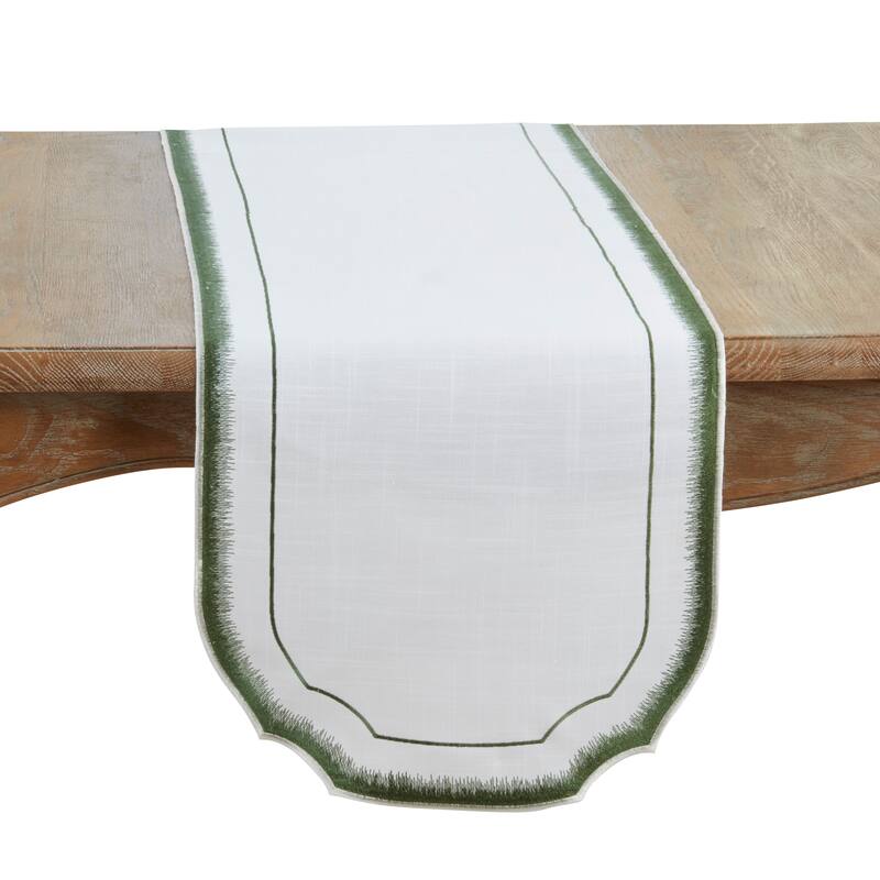 Elegant Embroidery Detail Table Runner - 16"x70" - Green