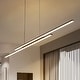 preview thumbnail 4 of 21, 59" Modern Black/Gold Linear Integrated LED Pendant Kitchen Island Light Bar Black