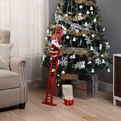 43" Animated Super Climbing Black Santa