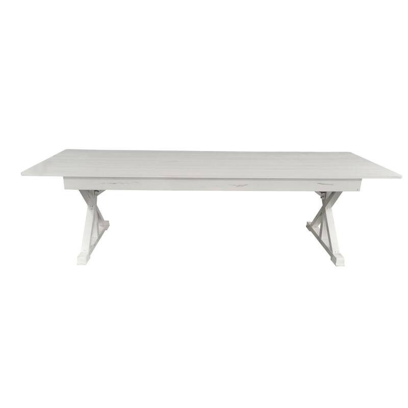 Solid Pine Farm Dining Table with X-Style Legs - 9' x 40"