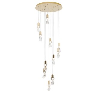 11 Light Gold Stainless Steel Chandelier With Clear Crystals - Bed Bath ...