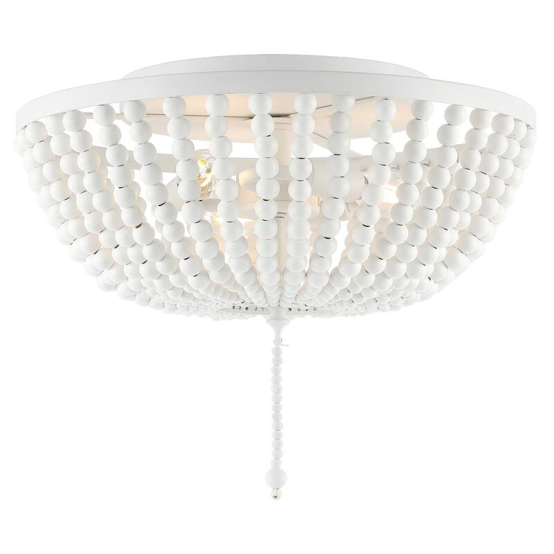 Allie Wood Beaded/Metal LED Flush Mount, by JONATHAN Y