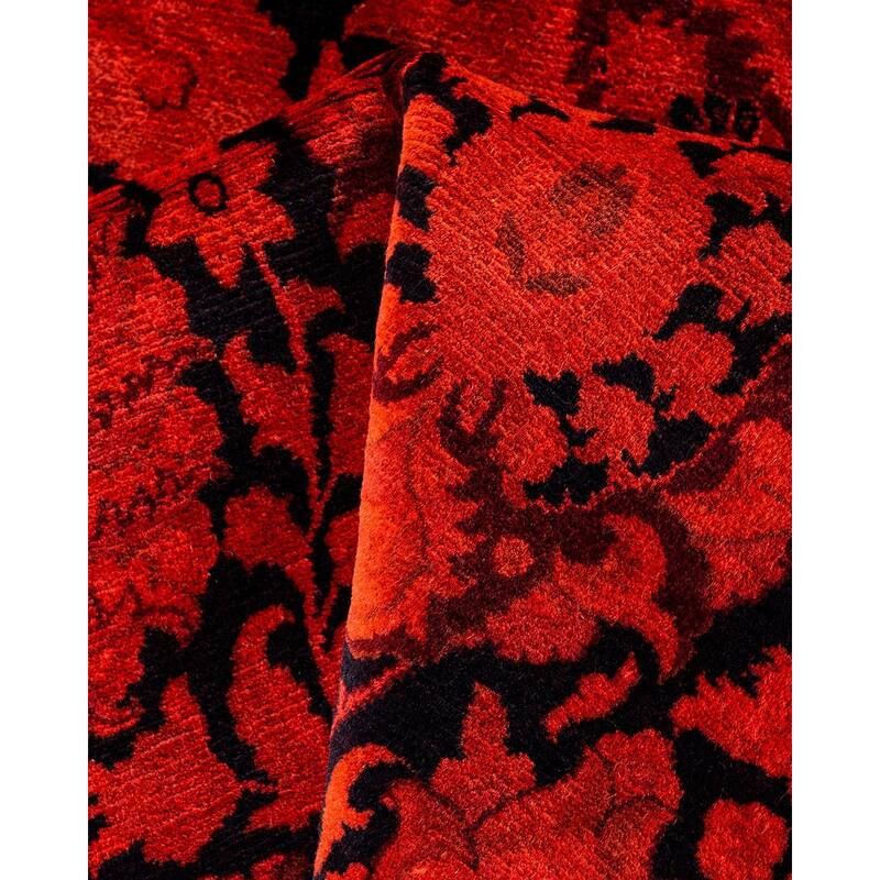 Fine Vibrance, One-of-a-Kind Hand-Knotted Area Rug - Orange, 8' 1" x 8' 1" - 8' 1" x 8' 1"