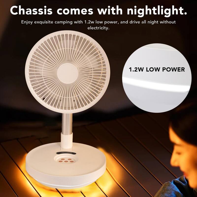 10" Oscillating Fan, Rechargeable Fan, Adjustable Height, 8 Speeds