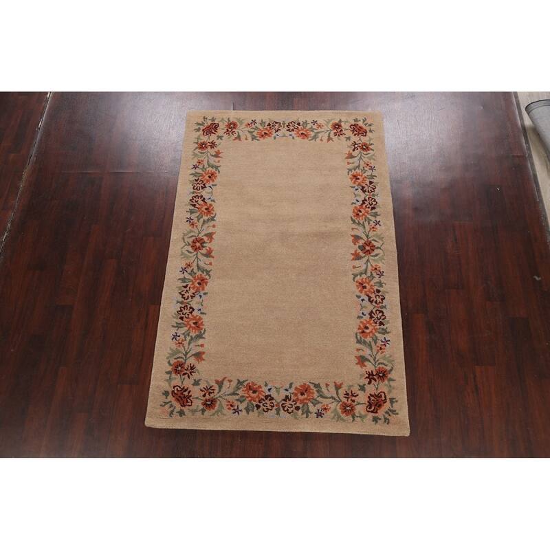 Floral Oriental Traditional Area Rug Hand-tufted Foyer Carpet - 5'0" x 8'0"