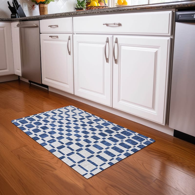 Premium Washable Super Soft Modern Hope Mayfield Rug - Navy - 1'8" x 2'6"