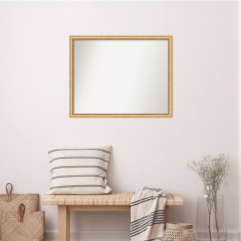 Salon Scoop Non-Beveled Wood Framed Wall Mirror
