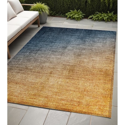 Alvalo Ombre Weather Resistant Blended Style Outdoor Rug