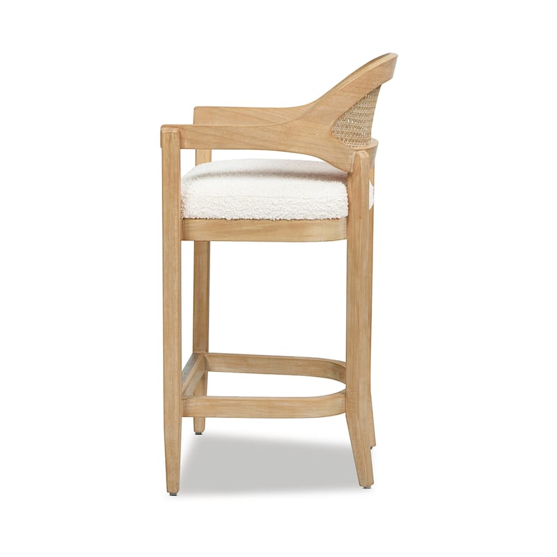 Americana Mid-Century Modern Rattan Cane Back Counter and Bar Stool