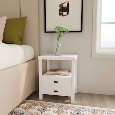 Painted Solid Acacia Wood Storage End Table by East at Main