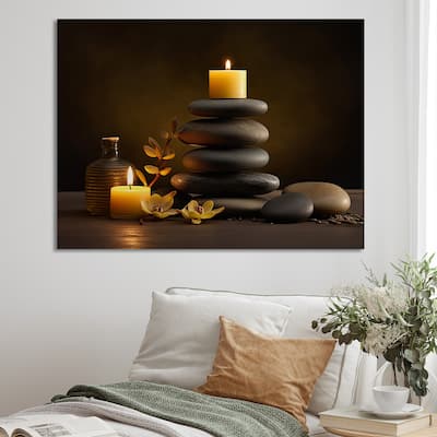 Designart "Zen Serenity Cairn Sculpture Balance" Spiritual Stone Wall Art Living Room