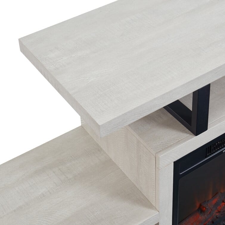 Wood TV Stand Classic Entertainment Center Media Console up to 55" with Electric Fireplace
