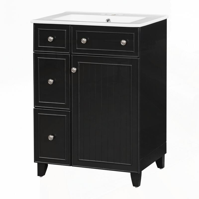 24-Inch Bathroom Vanity Cabinet with Ceramic Sink