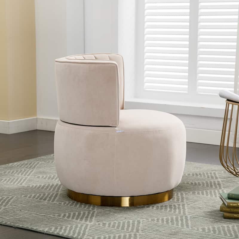 360 Degree Swivel Round Barrel Accent Sofa Arm Chairs.