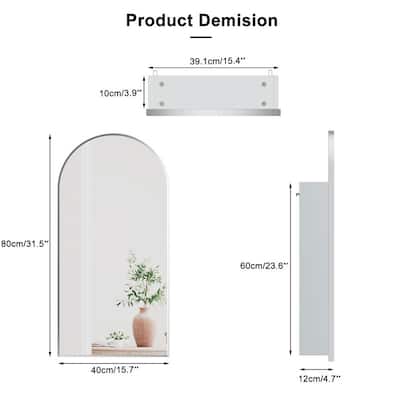 Medicine Cabinet with Mirror - 3.9"D x 15.7"W x 31.4"H