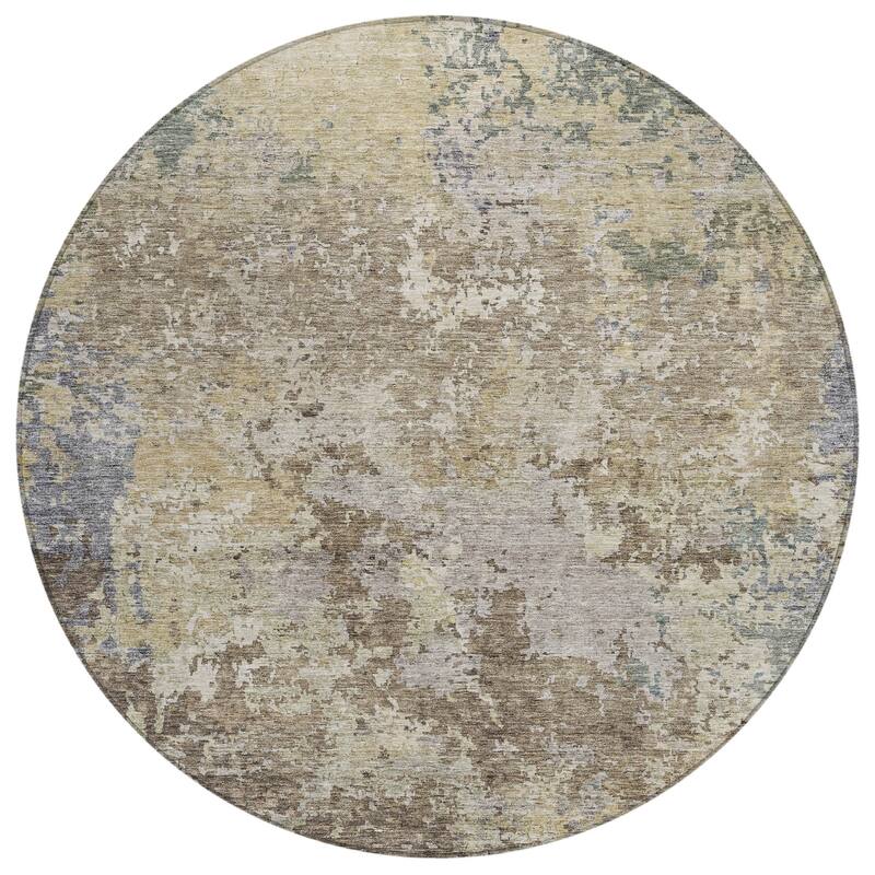 Machine Washable Indoor/ Outdoor Abstract Contemporary Chantille Rug