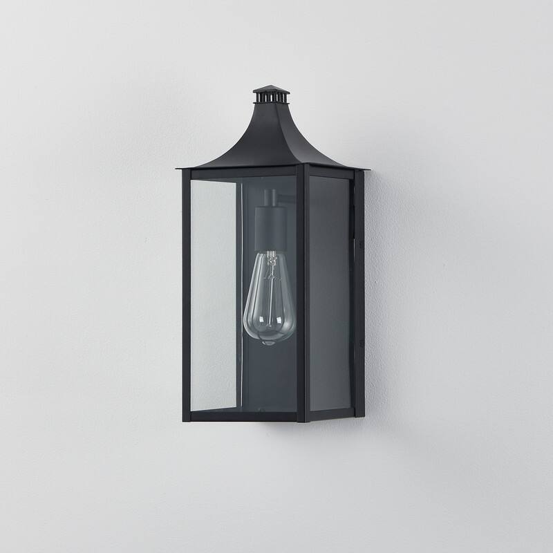 KAWOTI 15.75" Sandy Black Outdoor Wall Sconce - W7" x L7" x H15.75"