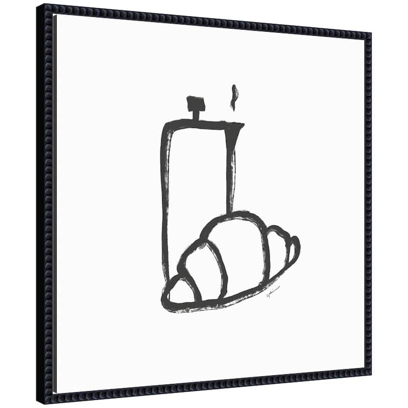 Kate and Laurel Breakfast Club No. 2 by Gabrielly Guedes Framed Canvas Wall Art Print - 22x22 - Black