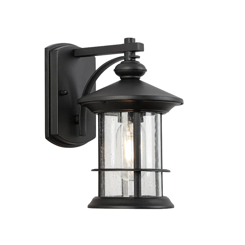 Waterproof Outdoor Hardwired Wall Lantern Sconce with Clear Glass
