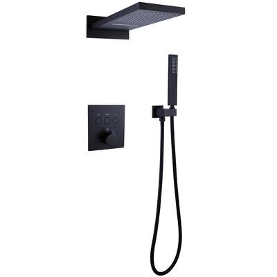 Luxury Thermostatic Complete Shower System With Coarse Inlet Valve - 25.59W inches X20.07D inches X6.89H inches