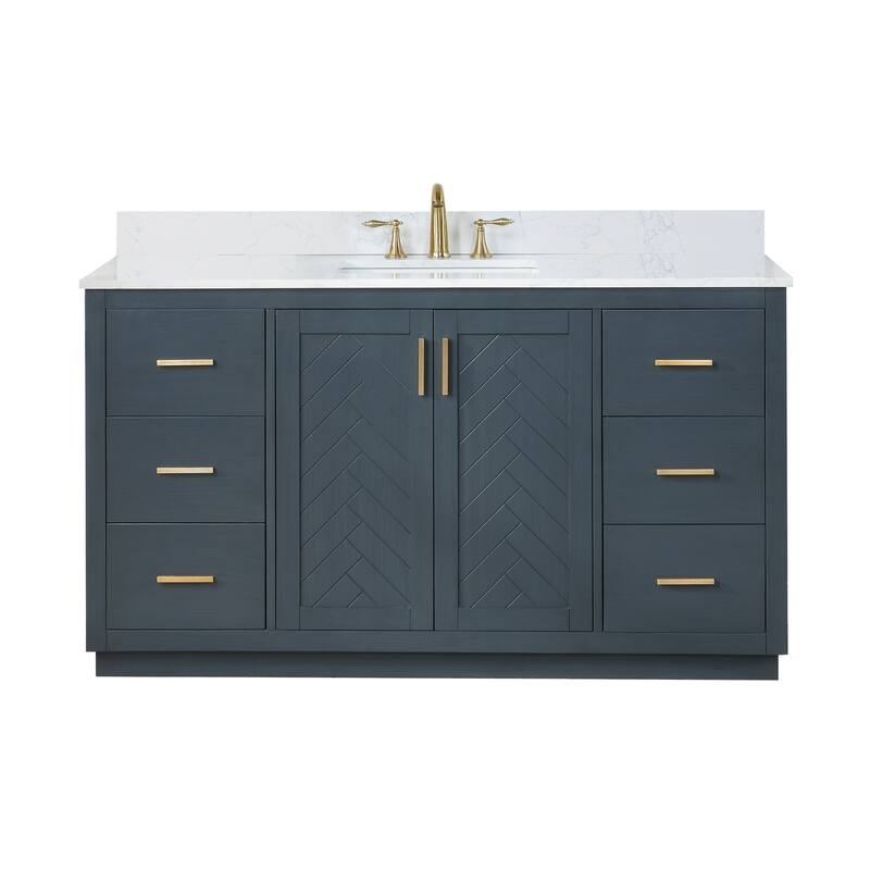 Altair Gazsi Bathroom Vanity with Composite Stone Countertop without Mirror