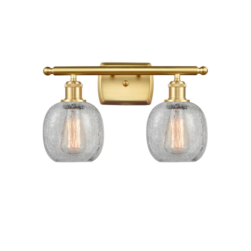 Innovations Lighting 516-2W-11-16 Belfast Vanity Belfast 2 Light 16" - Clear Crackle / Satin Gold