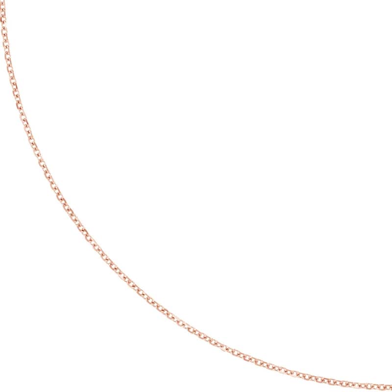 Curata 14k Rose Gold 1.05mm Diamond Cut Cable Chain Necklace (Lobster)