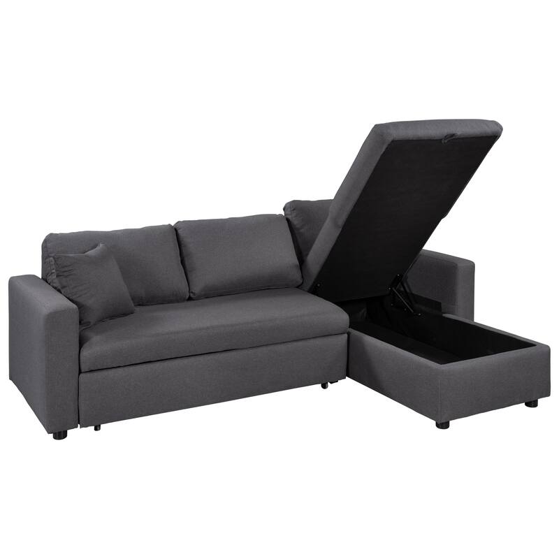 Modern Upholstery Sleeper Sectional Sofa with Storage Space