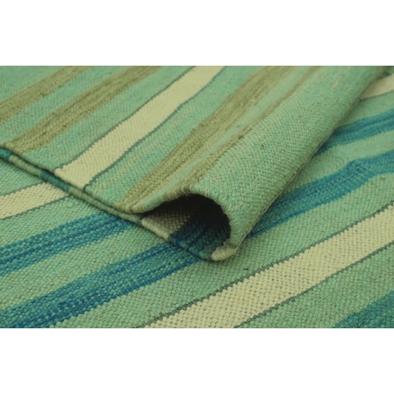 Noori Rug Winchester Flatweave Guljaina Green/Blue Rug - 6'7" x 9'8"