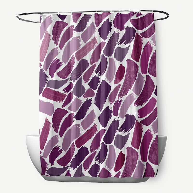 Wenstry Geometric Print Shower Curtain - Purple