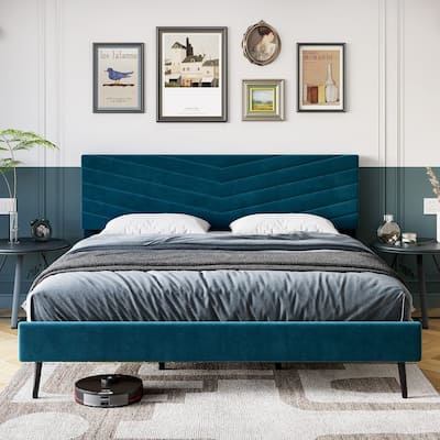 Bed Frame with Adjustable Headboard