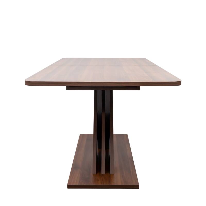 Roomfitters Modern Extendable Dining Table, Rectangular Wood Console with X-Base Design, Durable Melamine Finish