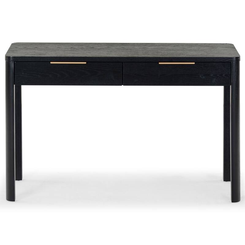 SAFAVIEH Couture Gabrietta 2 Drawer Wood Desk - Black/Gold
