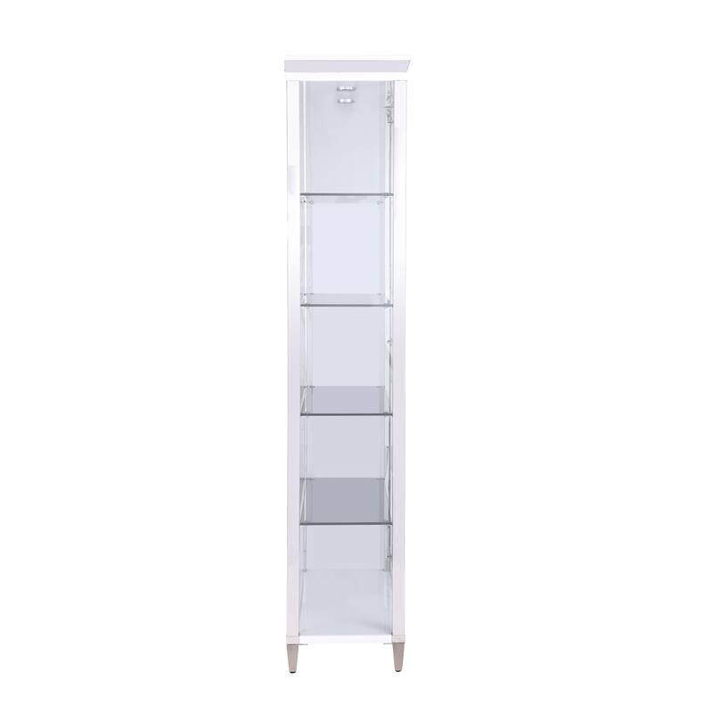 Somette Clear Glass/Polished Stainless Steel Contemporary 2-Door Glass Curio