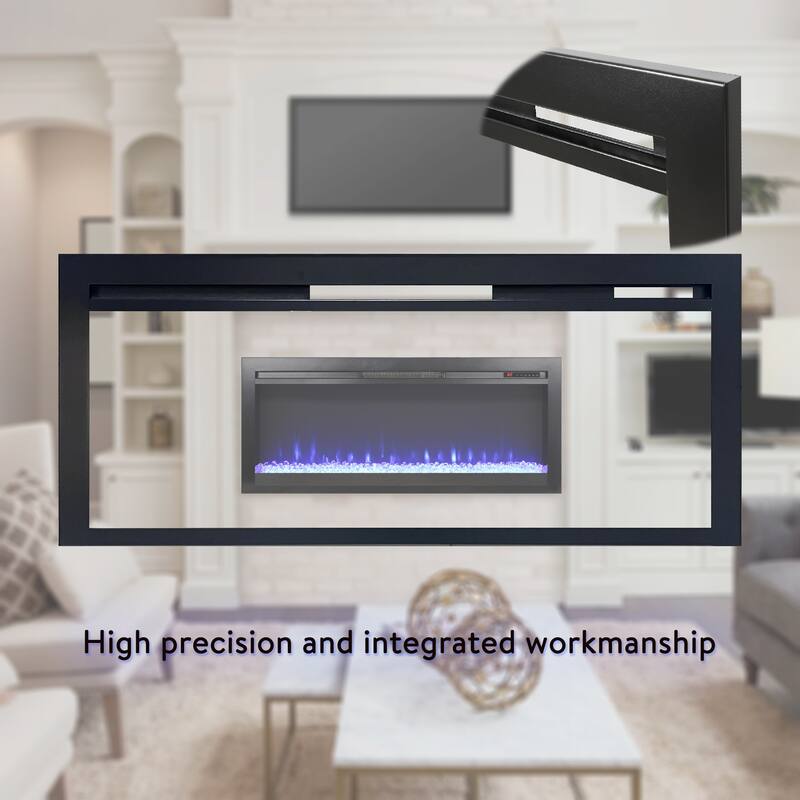 44" wall recessed electric fireplace with remote and Imitation Flame, LED light heater