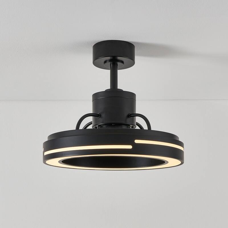 KAWOTI 18.97" Modern Black Integrated LED Fandelier