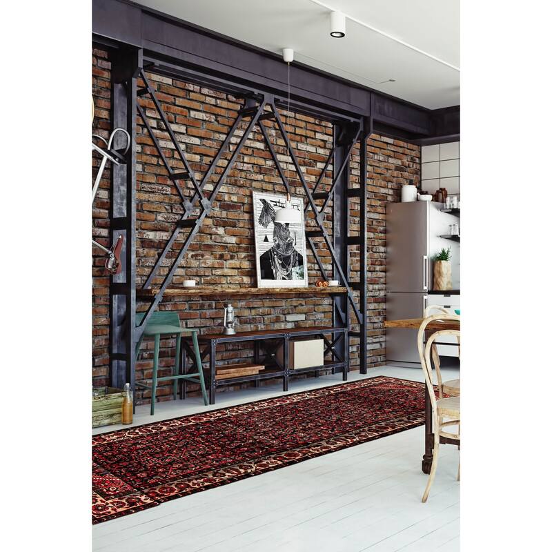 ECARPETGALLERY Hand-knotted Andelz Black Wool Rug - 3'8 x 13'8