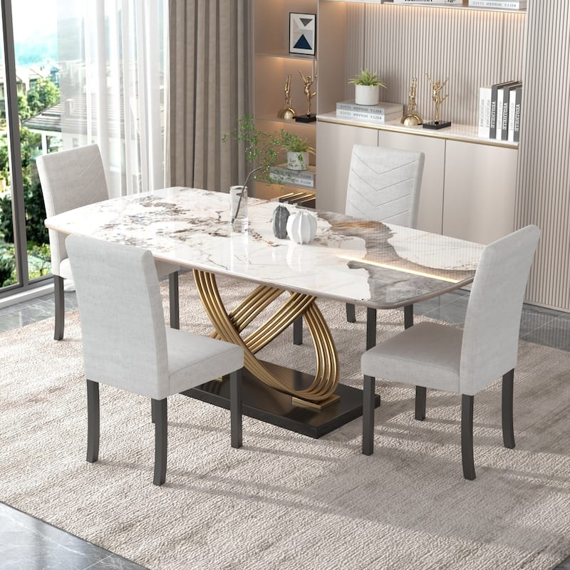 VECELO Upholstered Dining Chairs Set of 4 Parson Classic Upholstered Dining Chair,Modern 37" Parson Chairs