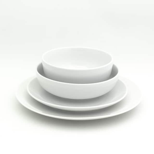 Euro Ceramica White Essential 16 Piece Dinnerware Set (Service for 4)