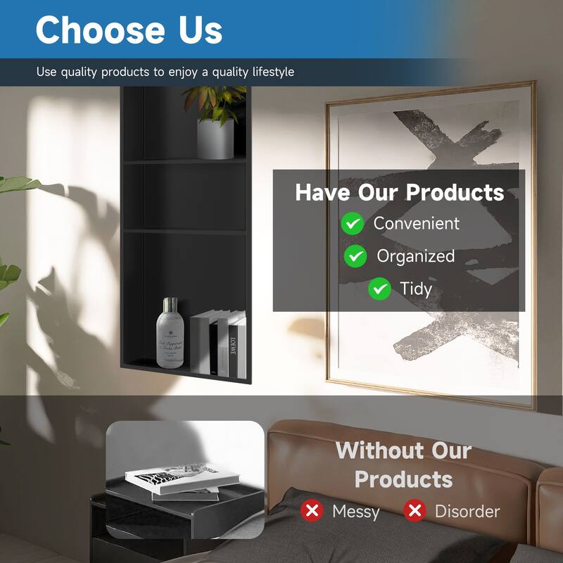 WIZ 12.8-inch W x 30.8-inch H x 4-inch D Stainless Steel Shower Niche