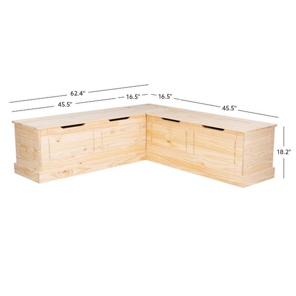 dimension image slide 1 of 3, Josie L-shaped Backless Breakfast Nook Bench
