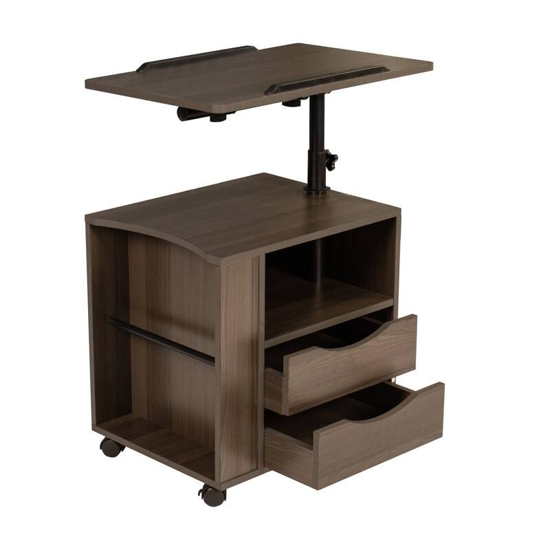Height adjustable bedside table workstation, adjustable bedside table