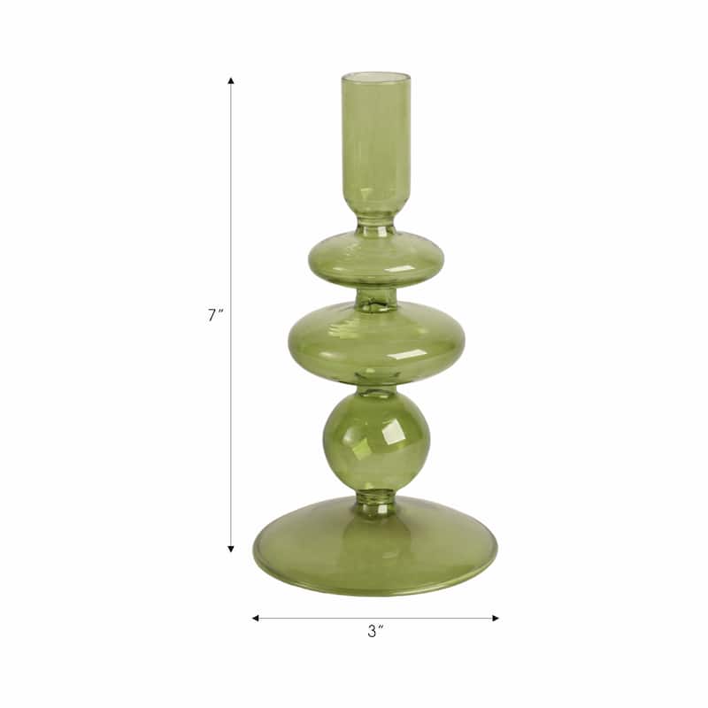 Sculptural Glass Candle Holder with Rounded Accent Base - Modern Tabletop Candle Holder for Any Room