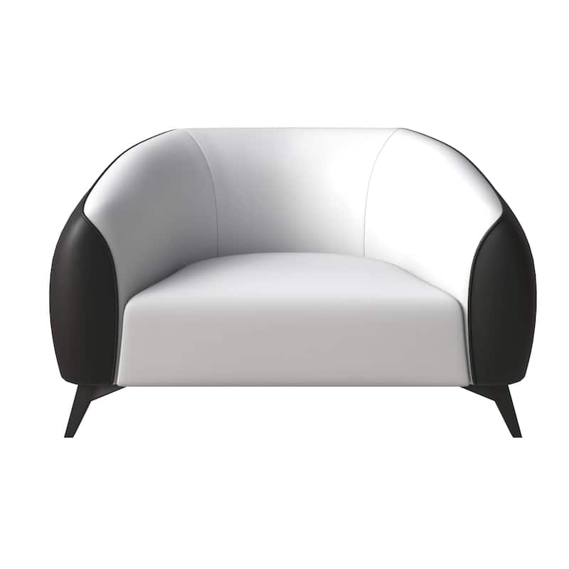 Single-Seater Sofa Armchair Upholstered in Vegan Leather with Metal Legs Opula Series by LeisureMod
